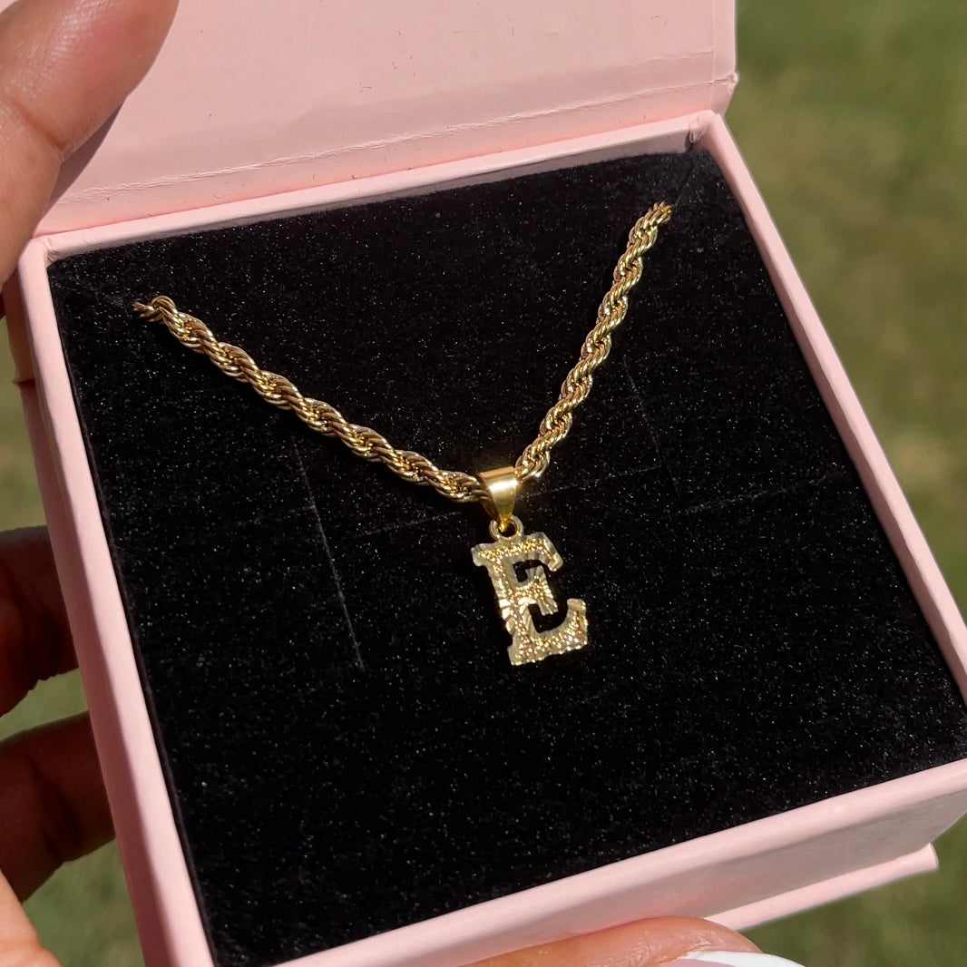 Gold initial necklace