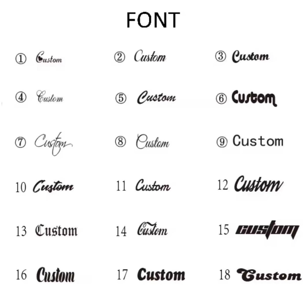 Collection of various custom fonts displayed on a white background